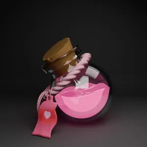 Love Potion Bottlewith Lips Wallpaper