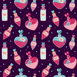 Love Potion Pattern Background Wallpaper