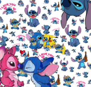 Love Stitch & Angel: An Adorable Encounter Wallpaper