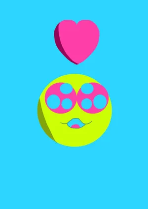 Love Struck Emoji Art Wallpaper