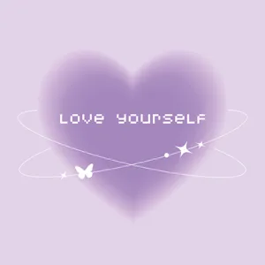 Love Yourself Purple Heart Graphic Wallpaper