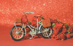 Lovecore Bicycleand Roses Wallpaper