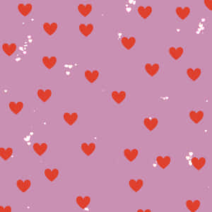 Lovecore Hearts Pattern Pink Background Wallpaper