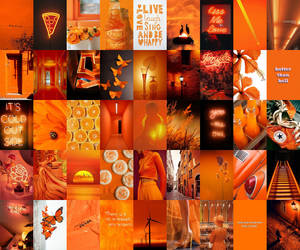 Lovely Neon Orange Collage Wallpaper