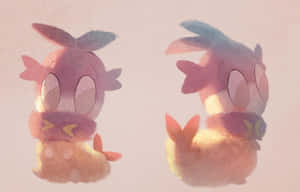 Lovely Pokémon Blipbug In Pink Wallpaper