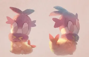 Lovely Pokémon Blipbug In Pink Wallpaper