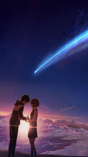 Lovers Taki And Mitsuha Comet Kimi No Na Wa Phone Wallpaper