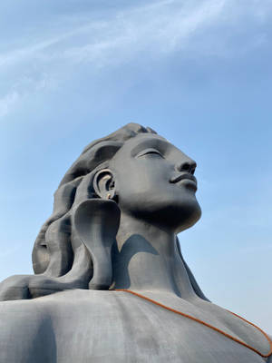 Low-angle Close-up Of Adiyogi Shiva Wallpaper