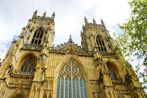 Low-angle Facade York Minster Cathedral Wallpaper