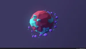 Low Poly Saturn Wallpaper