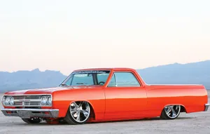 Lowrider Chevrolet El Camino Orange Wallpaper
