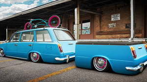 Lowrider Custom Blue Lada Wallpaper