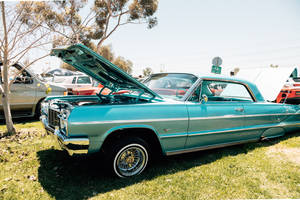 Lowrider Impala Popped Up Hood Wallpaper