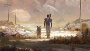 Loyal Companion - Dogmeat In Fallout 4 Wallpaper