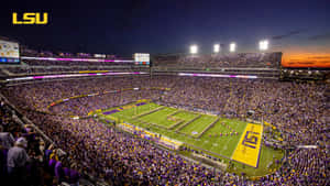 Lsu Football Stadium At Sunset Wallpaper