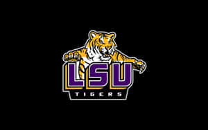 Lsu Tigers Logo On A Black Background Wallpaper