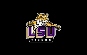 Lsu Tigers Logo On A Black Background Wallpaper