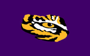 Lsu Tigers Logo On Purple Background Wallpaper