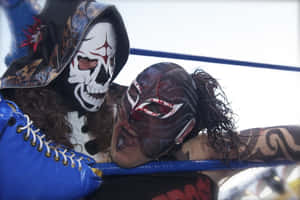 Lucha Libre Masked Wrestlers Intensity Wallpaper