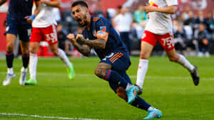 Luciano Acosta Celebrating Against New York Wallpaper