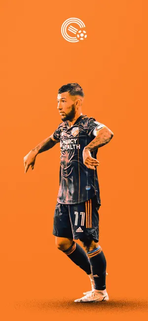 Luciano Acosta Monochrome Orange Poster Wallpaper