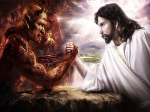 Lucifer Vs God Hd Art Wallpaper