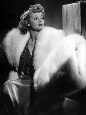 Lucille Ball Giant Fur Coat Wallpaper