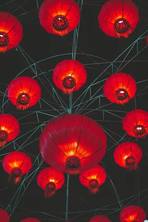 Lucky Chinese Lanterns Wallpaper