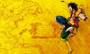 Luffy Adventure Map Background Wallpaper