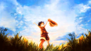 Luffy Celebrating Freedom Anime Artwork Wallpaper