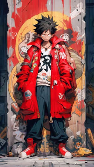 Luffy Drip Urban Style Artwork Wallpaper