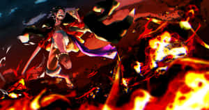 Luffy_ Epic_ Battle_ Fire_ Background Wallpaper