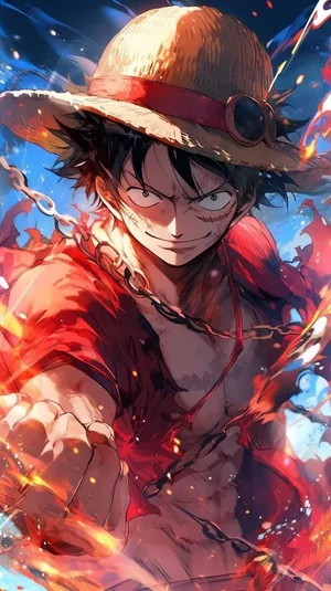 Luffy Fierce Battle Stance Wallpaper