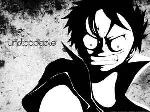 Luffy From One Piece In Black And White Wallpaper