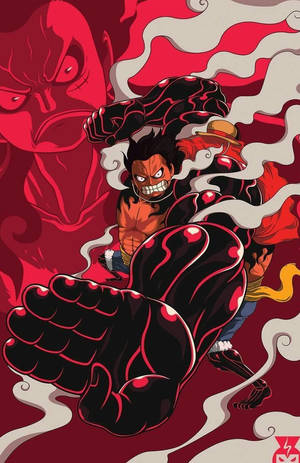 Luffy Gear 4 Red Form Wallpaper