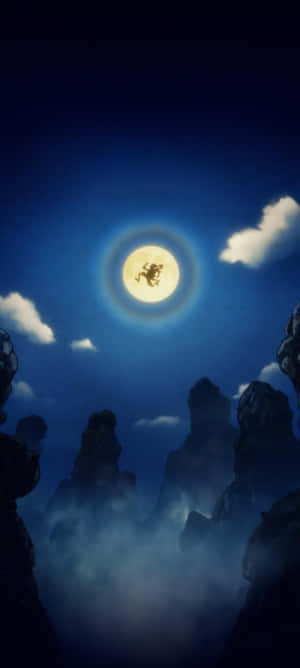 Luffy Gear5 Moonlight Silhouette Wallpaper