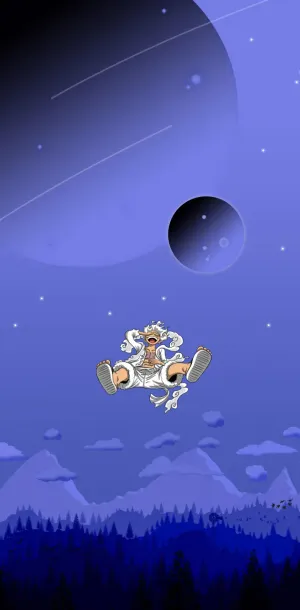 Luffy Gear5 Space Backgroundi Phone Wallpaper Wallpaper