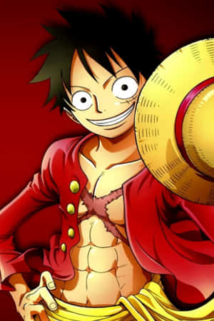 Luffy In Action, Showcasing His Extraordinary Powers On The Phone Wallpaper. Wallpaper