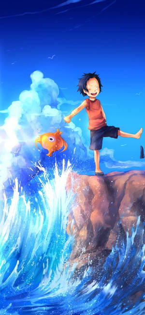 Luffy In Ocean One Piece Iphone Wallpaper