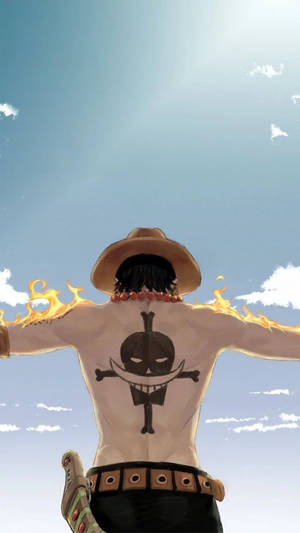 Luffy On Fire One Piece Iphone Wallpaper