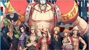 Luffy The Straw Hat Pirate And His Crew Of Straw Hats, Ready For An Adventure Wallpaper