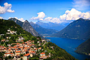 Lugano Lake View Switzerland Wallpaper