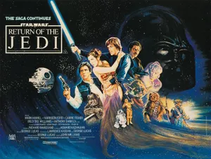 Luke Skywalker And Princess Leia Battling Stormtroopers In Return Of The Jedi Wallpaper