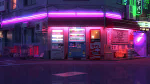 Luminescent Neon-lit House At Night Wallpaper