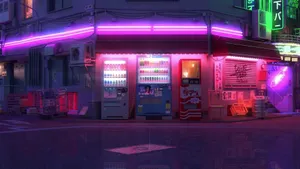 Luminescent Neon-lit House At Night Wallpaper