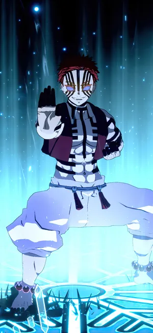 Luminous Akaza Demon Slayer Iphone Wallpaper