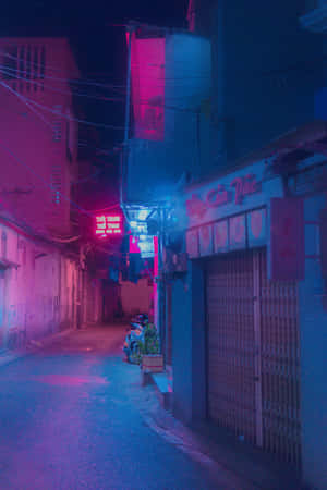 Luminous Blue And Pink Neon Signage Wallpaper