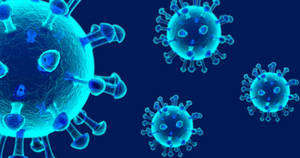Luminous Blue Coronavirus Wallpaper