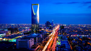 Luminous City Streets Of Riyadh Wallpaper