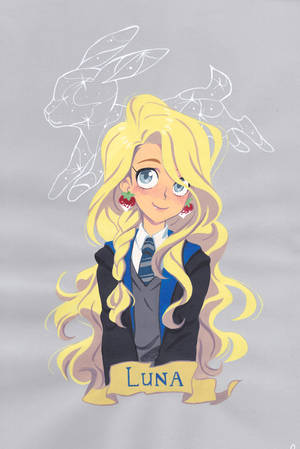 Luna Lovegood Cartoon Cute Harry Potter Wallpaper